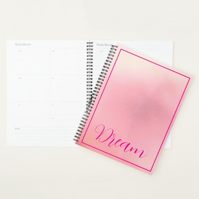 "Traum" Bright Pink Letter Gradient Pink Planer (Anzeige)