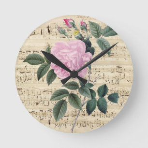 Traum der rosa Rose Runde Wanduhr