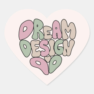 Traum Design Do Handlettering Typografie Herz-Aufkleber