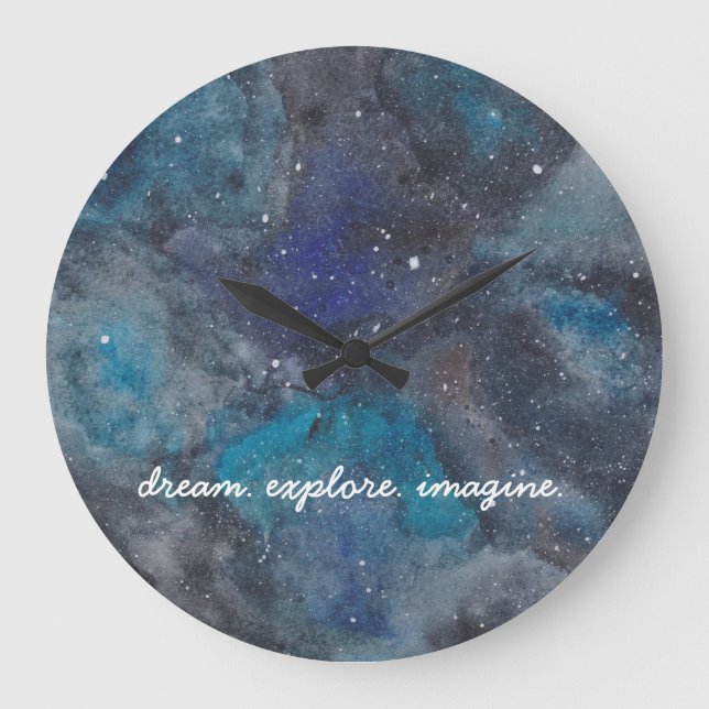 Traum Entdecken Sie Imagine Inspiration Galaxy Spa Große Wanduhr (Vorderseite)