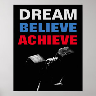 Traum Glauben Erreichen Motivations-Bodybuilding Poster
