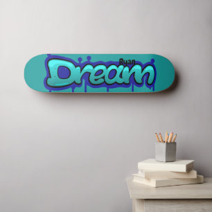 Traum-Graffiti-Name blau Skateboard