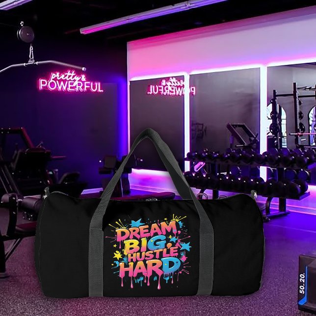 Traum groß, arbeite hart Gym-Ausrüstung Duffle Bag (Von Creator hochgeladen)
