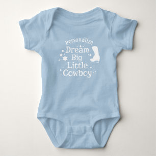 Träum groß Kleiner Cowboy Zitat Baby Shower Gesche Strampler