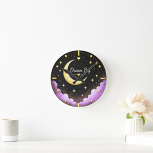 Traum groß Vintage Mond und Sterne Wanduhr 