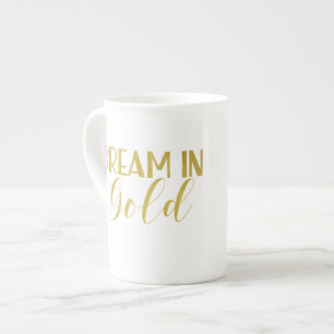 Traum in der Goldkaffee-Tasse Prozellantasse
