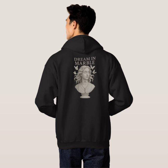 Traum in Marmor – Geist in Blüte Hoodie (Schwarz voll)