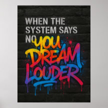 Traum lauter, Graffiti-Stil Motivationsposter