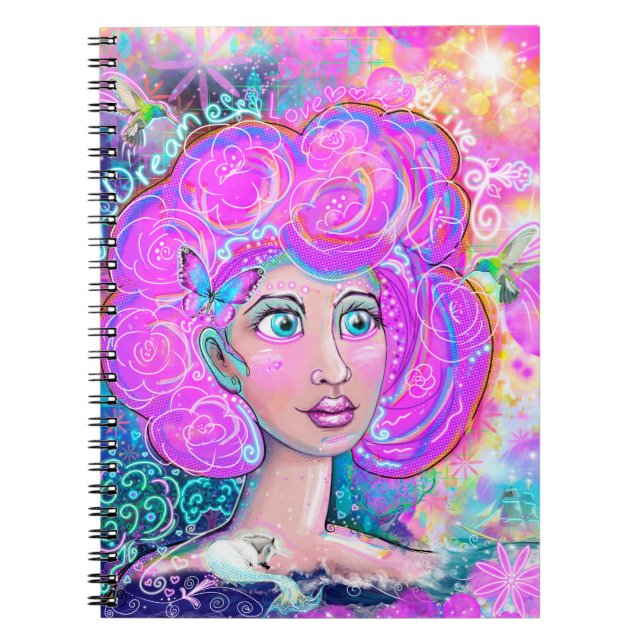 Traum, Liebe, Live - Neon Dreams Art Notebook Notizblock (Vorderseite)