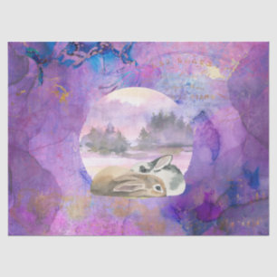 Traum Lila und Gold Bunnies Collage Decoupage Seidenpapier