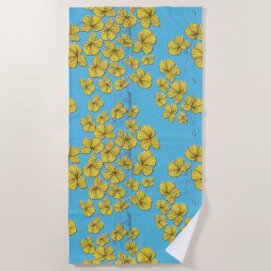 Traum-Lineart-Blumen für die UKRAINE Strandtuch