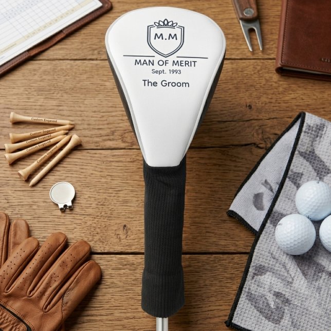 Traum Monogramm Anfangsbuchstaben Name Mann der Ve Golf Headcover (Groom golf head cover.)