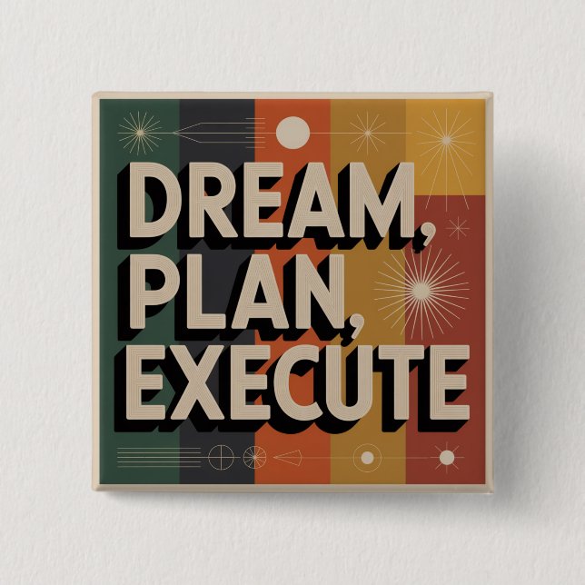 Traum, Plan, Umsetzen Button (Vorderseite)