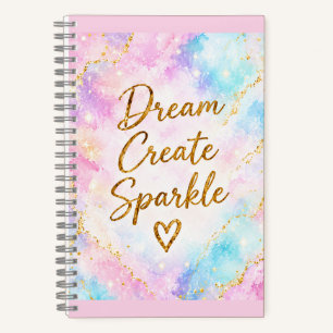 Traum Schaffen Funkeln Pastell Wasserfarbe Gold Ro Notizbuch