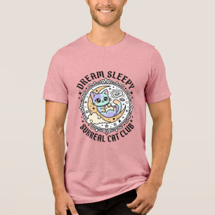 Traum Schläfrige Surreal Katzen Lustiges Katzenlie Tri-Blend Shirt