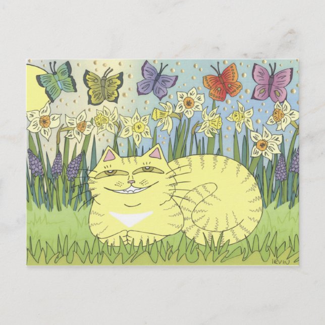 Traum vom Daffodil Tabby Postkarte (Vorderseite)