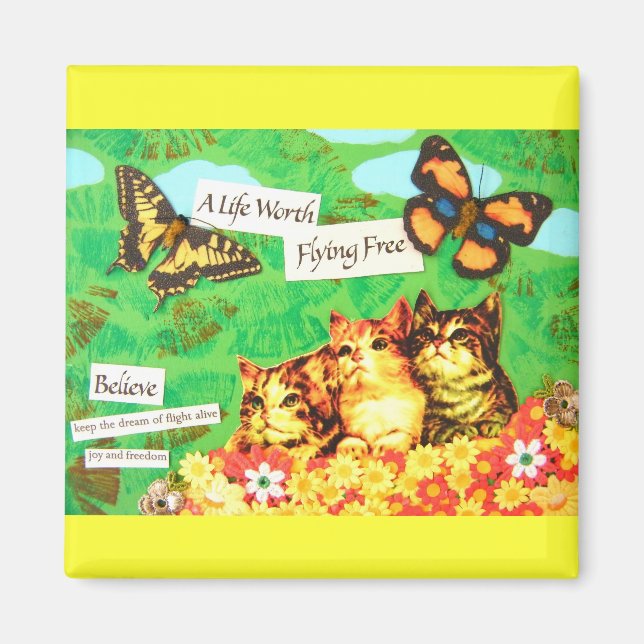Traum vom Fliegen - Vintage Magnet (Vorne)