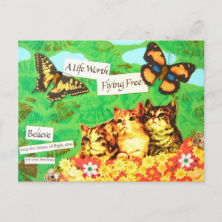 Traum vom Fliegen - Vintage Postkarte