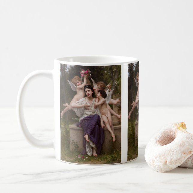 Traum vom Frühling, Rêve de Printemps von Bouguere Kaffeetasse (Mit Donut)