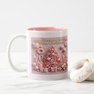 Träum von einem rosa Weihnachten Zweifarbige Tasse