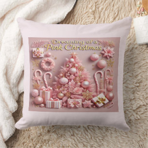 Träum von einem rosafarbenen Weihnachten Kissen