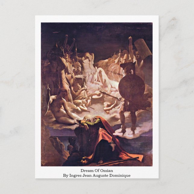 Traum von Ossian von Ingres Jean Auguste Dominique Postkarte (Vorderseite)