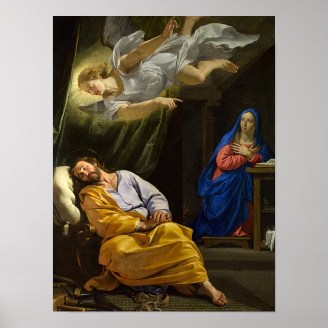 Traum von Saint Joseph von Philippe de Champaigne Poster (Vorne)