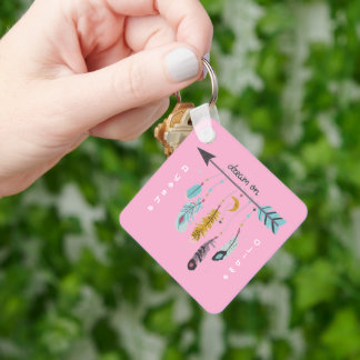 Träum weiter Boho-Stammes-Name/Eingeborenen-Stamm Schlüsselanhänger