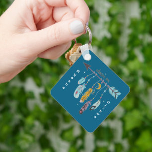 Träum weiter Boho-Stammes-Name/Eingeborener-Stamm Schlüsselanhänger