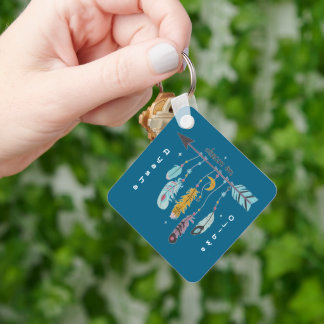 Träum weiter Boho-Stammes-Name/Eingeborener-Stamm Schlüsselanhänger