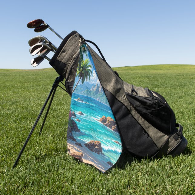 Träum weiter, tropisches Paradies, Golfhandtuch (Gras)
