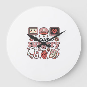 Trauma-Chirurgie Vintage Medizin Vektor-Shirt-Desi Große Wanduhr