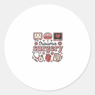 Trauma-Chirurgie Vintage Medizin Vektor-Shirt-Desi Runder Aufkleber