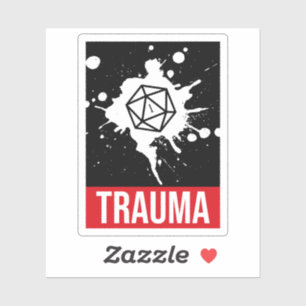 Trauma Critical Versag D20 Dice Aufkleber