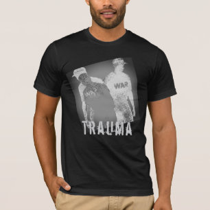"Trauma" Kriegsbild Abstrakt in Schwarz-Weiß T-Shirt