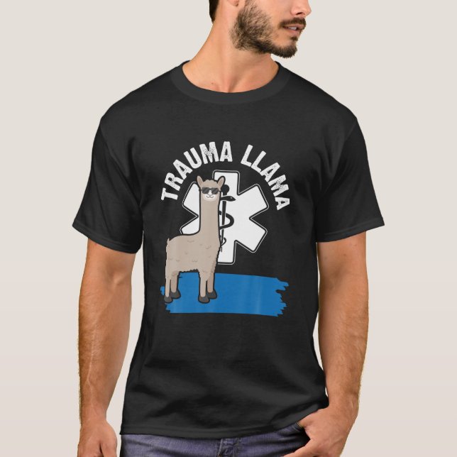 Trauma Llama Ambulance EMS EMT Paramedic Nurse Med T-Shirt (Vorderseite)