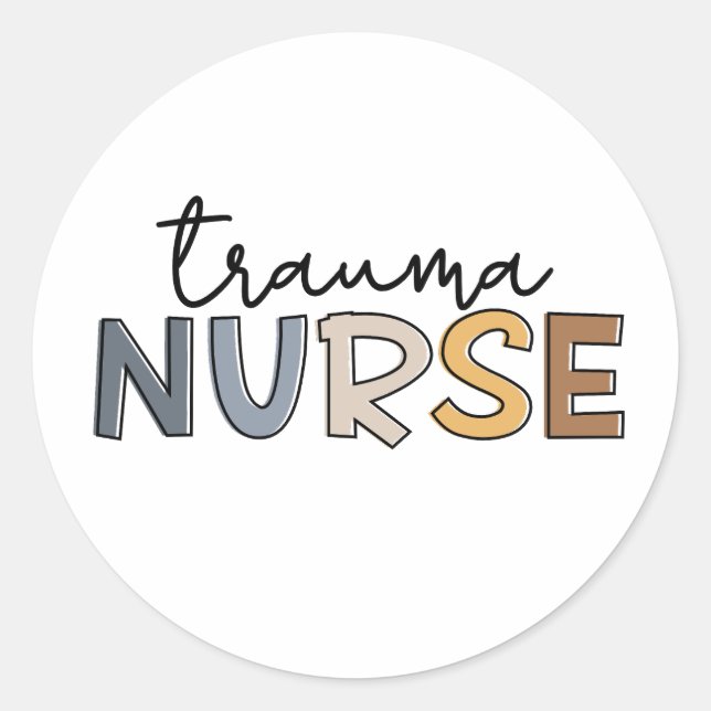 Trauma Nurse Trauma Pflege Runder Aufkleber (Vorderseite)