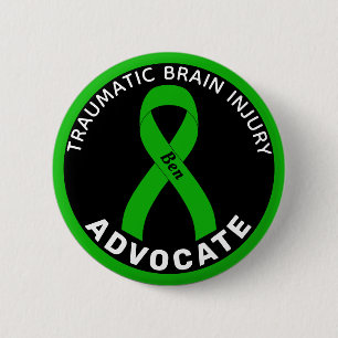 Traumatic Brain Injury Advocate Ribbon Black Button