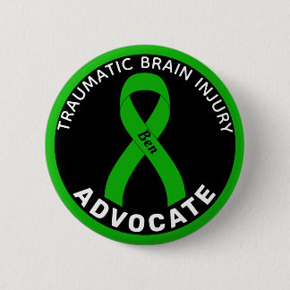 Traumatic Brain Injury Advocate Ribbon Black Button