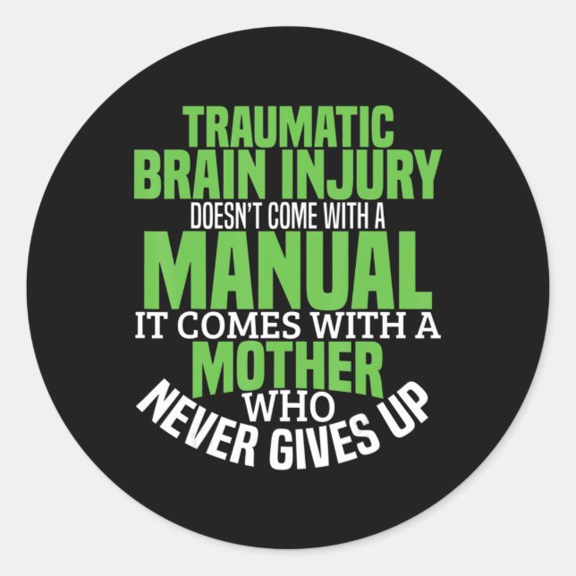 Traumatic Brain Injury Awareness T Shirt TBI Aware Runder Aufkleber (Vorderseite)