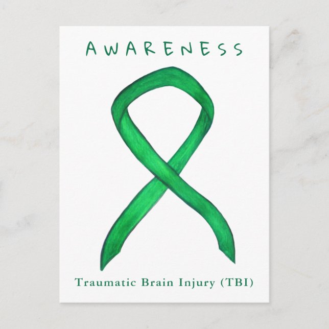 Traumatic Brain Injury Injury Awareness Ribbon TBI Postkarte (Vorderseite)
