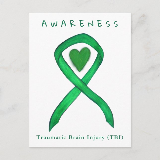 Traumatic Brain Injury Injury Awareness Ribbon TBI Postkarte (Vorderseite)