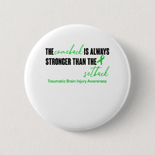 Traumatic Brain Injury Injury Awareness Ribbon Unt Button