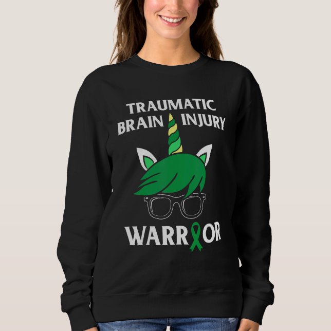 Traumatic Brain Injury Survivor Unicorn TBI Warrio Sweatshirt (Vorderseite)