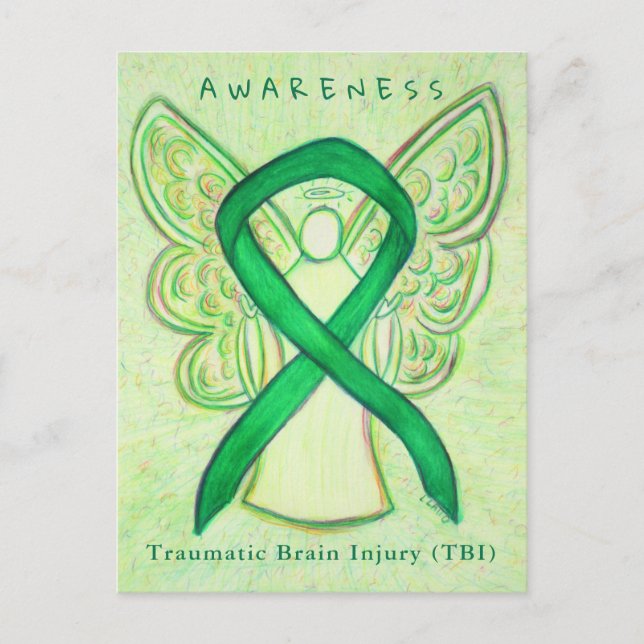 Traumatic Brain Injury TBI Awareness Ribbon Card Postkarte (Vorderseite)