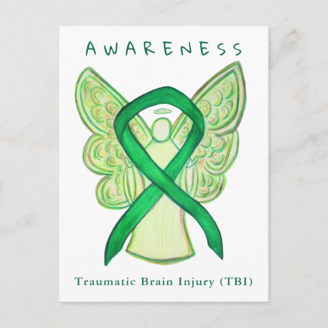 Traumatic Brain Injury TBI Awareness Ribbon Cards Postkarte (Vorderseite)