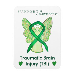 Traumatic Brain Injury TBI Awareness Ribbon Magnet