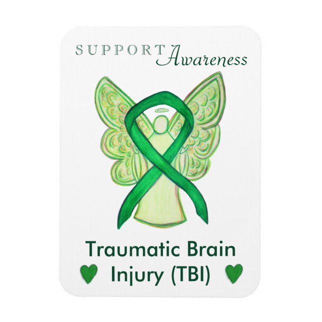 Traumatic Brain Injury TBI Awareness Ribbon Magnet (Vertikal)