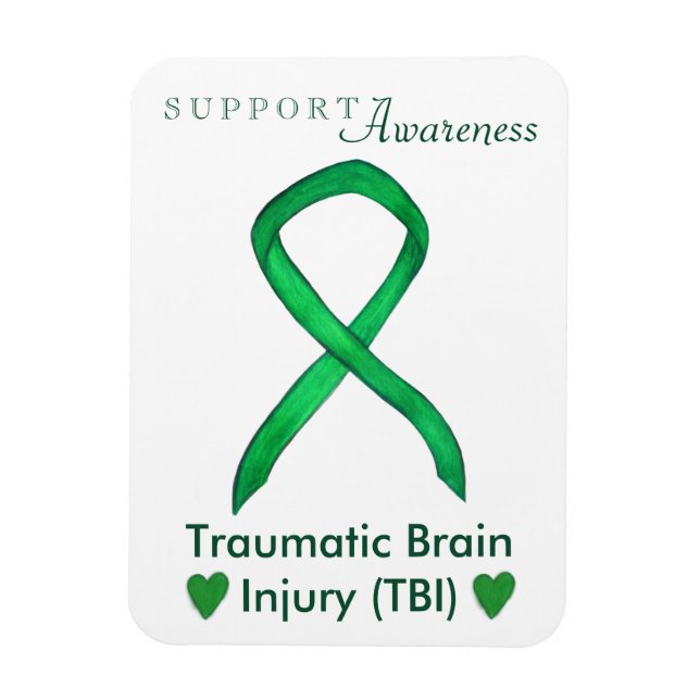 Traumatic Brain Injury TBI Awareness Ribbon Magnet (Vertikal)