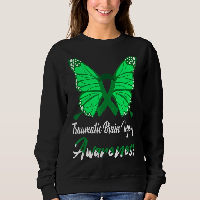 Traumatischer Gehirnverletzung Butterfly Bewusstse Sweatshirt (Vorderseite)